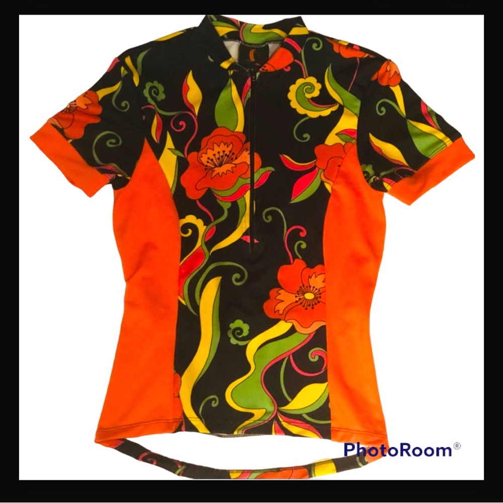 Sheila Moon SF Colorful Floral Cycling Jacket Size XS